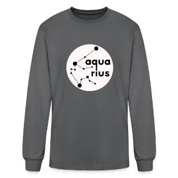 Zodiac Sign Aquarius - Men's Long Sleeve T-Shirt - charcoal - Front