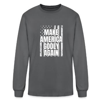 Make America Godly Again Patriotic Christians - Men's Long Sleeve T-Shirt - charcoal - Front