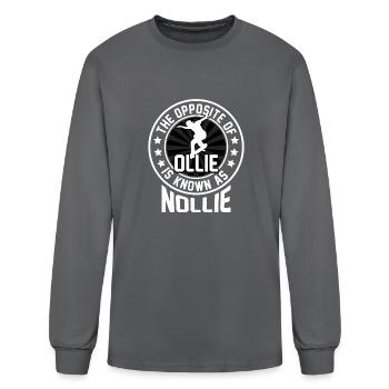 The Opposite Of Ollie Nollie Artwork - Men's Long Sleeve T-Shirt - charcoal - Front