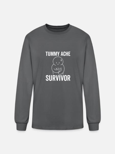 Tummy Ache Survivor - Men's Long Sleeve T-Shirt - charcoal