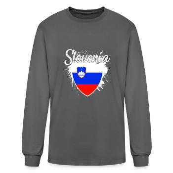 Slovenia Slovenian Flag Gift Ljubljana - Men's Long Sleeve T-Shirt - charcoal - Front