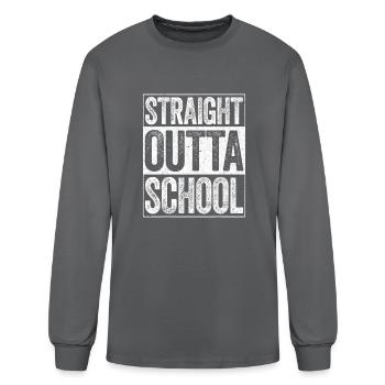 Straight Outta School Class Of 2023 Graduation - Men's Long Sleeve T-Shirt - charcoal - Front
