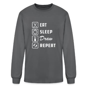 Drawing Eat Sleep Draw Repeat - Men's Long Sleeve T-Shirt - charcoal - Front