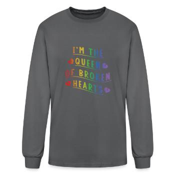 Broken hearts - Men's Long Sleeve T-Shirt - charcoal - Front