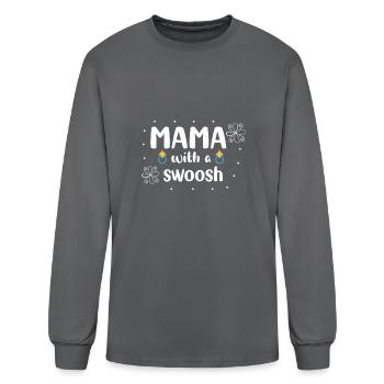 Mama with a swoosh - Men's Long Sleeve T-Shirt - charcoal - Front