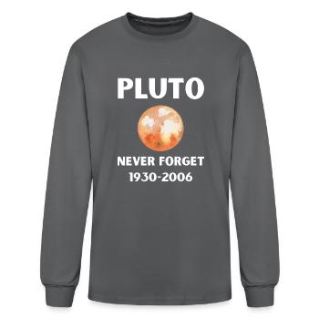 Never Forget Pluto - Men's Long Sleeve T-Shirt - charcoal - Front