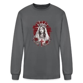Mary Prayers of the Rosary - Men's Long Sleeve T-Shirt - charcoal - Front