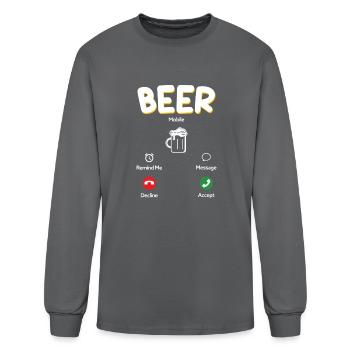 Beer mobile - Men's Long Sleeve T-Shirt - charcoal - Front
