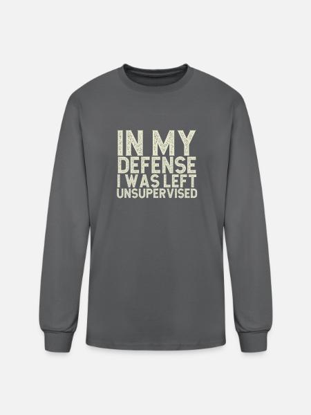 I Was Left Unsupervised - Men's Long Sleeve T-Shirt - charcoal
