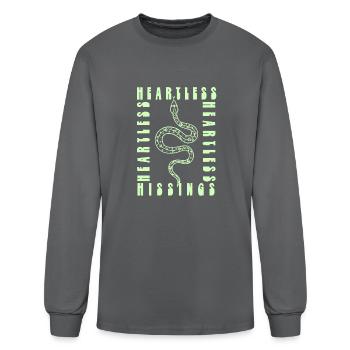 Heartless green snake hissing - Men's Long Sleeve T-Shirt - charcoal - Front