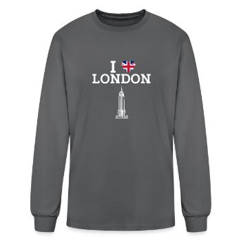 I Love London State Cool Paris France Eiffel Tower - Men's Long Sleeve T-Shirt - charcoal - Front