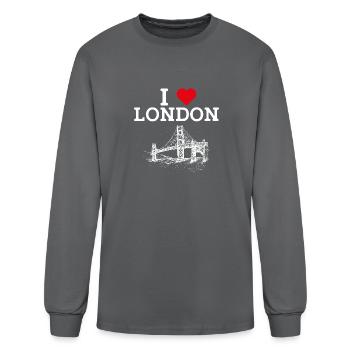 I Love London Golden Gate Bridge France Paris Love - Men's Long Sleeve T-Shirt - charcoal - Front
