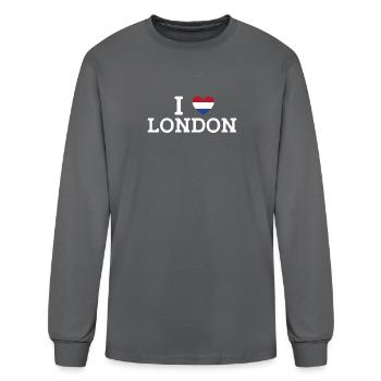 I Love London Netherlands Flag Cool Paris France - Men's Long Sleeve T-Shirt - charcoal - Front