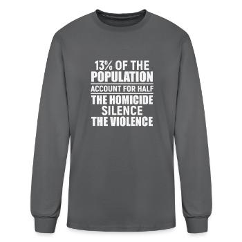 13% of the population account for half the homicid - Men's Long Sleeve T-Shirt - charcoal - Front