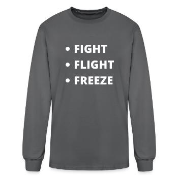 Fight Flight Freeze - Men's Long Sleeve T-Shirt - charcoal - Front