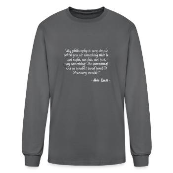 John Lewis - Good Trouble - Necessary Trouble - Men's Long Sleeve T-Shirt - charcoal - Front