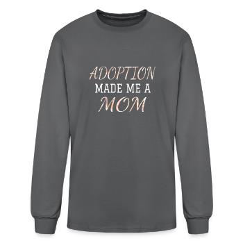 adoption made me a mom - Men's Long Sleeve T-Shirt - charcoal - Front