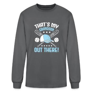 Baseball That s My Grandson Out There - Men's Long Sleeve T-Shirt - charcoal - Front