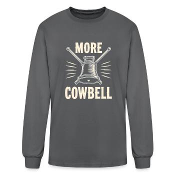 Funny More Cowbell Musician Design - Men's Long Sleeve T-Shirt - charcoal - Front