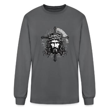 Jesus Resurrection - Men's Long Sleeve T-Shirt - charcoal - Front