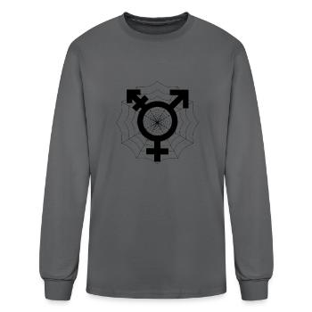 Trans support - Men's Long Sleeve T-Shirt - charcoal - Front