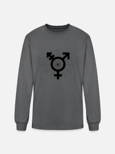 Trans support - Men's Long Sleeve T-Shirt - charcoal