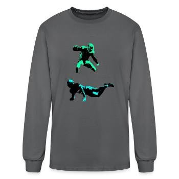 Dolphin Hurdle - Men's Long Sleeve T-Shirt - charcoal - Front