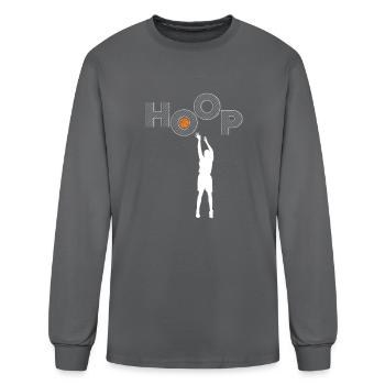 HOOP I love basketball - Men's Long Sleeve T-Shirt - charcoal - Front