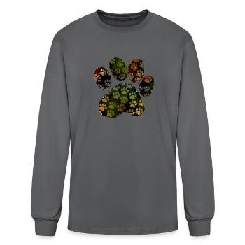 Camo Paw (forest) - Men's Long Sleeve T-Shirt - charcoal - Front