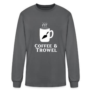 Trowel And Coffee Archaeology - Men's Long Sleeve T-Shirt - charcoal - Front