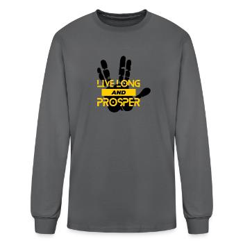 Live Long & Prosper + Salute 4 - Men's Long Sleeve T-Shirt - charcoal - Front