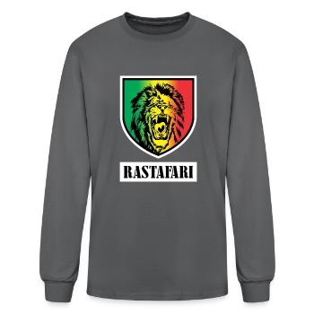 RASTA COLORS GRADIENT BADGE - Men's Long Sleeve T-Shirt - charcoal - Front
