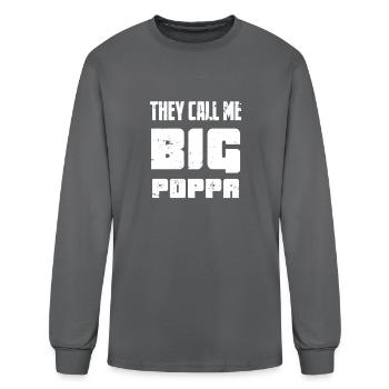 They Call Me Big Poppa Father Loves - Men's Long Sleeve T-Shirt - charcoal - Front