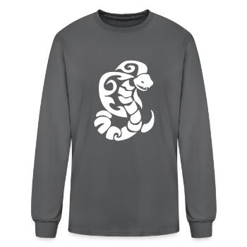 Tribal Cobra Tattoo - Men's Long Sleeve T-Shirt - charcoal - Front