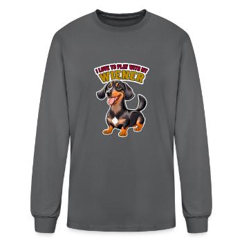 Dachshund Wiener Dog 2 - Men's Long Sleeve T-Shirt - charcoal - Front