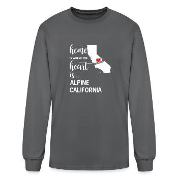 Alpine County California Is Where My Heart Is Cool - Men's Long Sleeve T-Shirt - charcoal - Front
