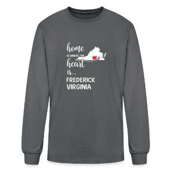 Frederick County Virginia Is Where My Heart Is - Men's Long Sleeve T-Shirt - charcoal - Front