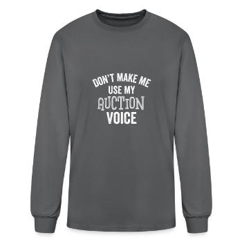 Auction Voice Funny Auctioneer Bidding Bidder - Men's Long Sleeve T-Shirt - charcoal - Front