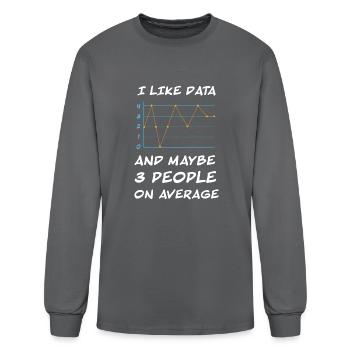I Like Data Machine Learning - Men's Long Sleeve T-Shirt - charcoal - Front