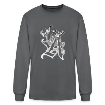 LA Tattoo Initials - Men's Long Sleeve T-Shirt - charcoal - Front