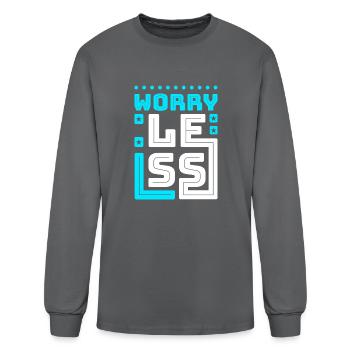 worry less - Men's Long Sleeve T-Shirt - charcoal - Front