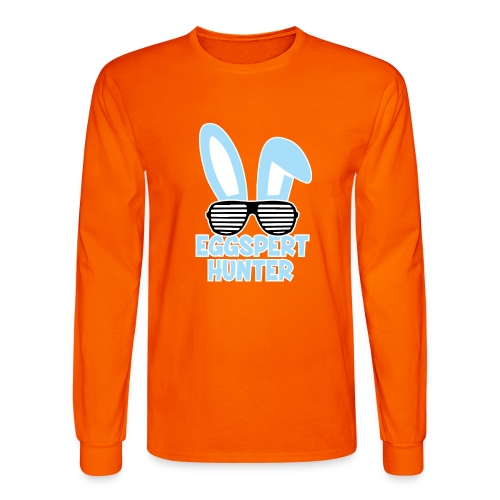 Eggspert Hunter Easter Bunny with Sunglasses - Men's Long Sleeve T-Shirt