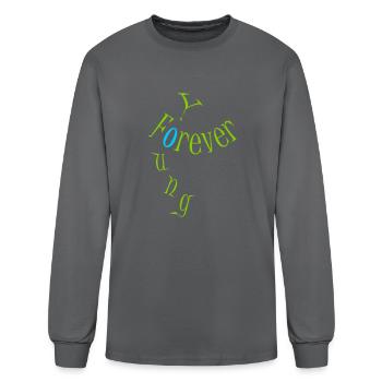 forever young - Men's Long Sleeve T-Shirt - charcoal - Front