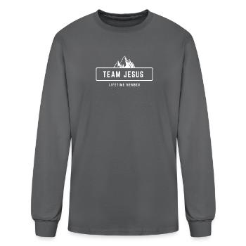 TEAM JESUS - Men's Long Sleeve T-Shirt - charcoal - Front