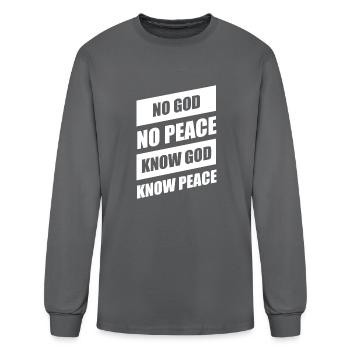 No God No Peace Know God Know Peace - Men's Long Sleeve T-Shirt - charcoal - Front