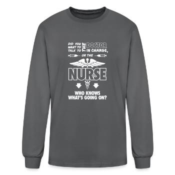 Nurses Know - Men's Long Sleeve T-Shirt - charcoal - Front