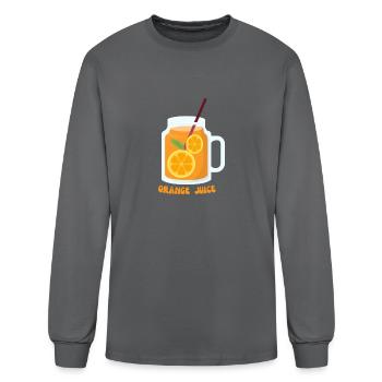 Orange juice refreshing summery design - Men's Long Sleeve T-Shirt - charcoal - Front