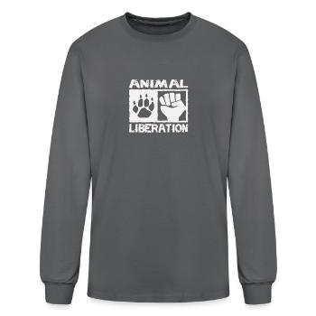 Animal liberation - Men's Long Sleeve T-Shirt - charcoal - Front