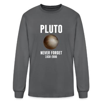 Pluto Never Forget - Men's Long Sleeve T-Shirt - charcoal - Front