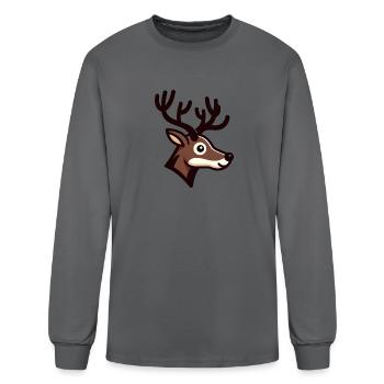 Deer, Fawning Over This Cuteness - Men's Long Sleeve T-Shirt - charcoal - Front